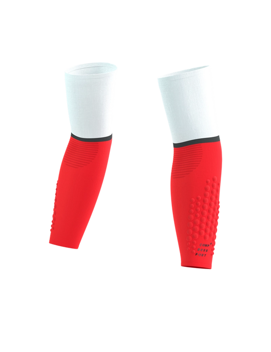 Compressport ArmForce Ultralight - White/Fluo Red