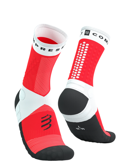 Compressport Ultra Trail Socks V2.0 - White/Fluo Red