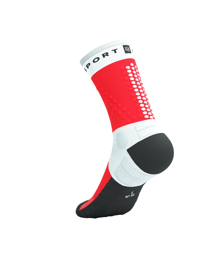 Compressport Ultra Trail Socks V2.0 - White/Fluo Red