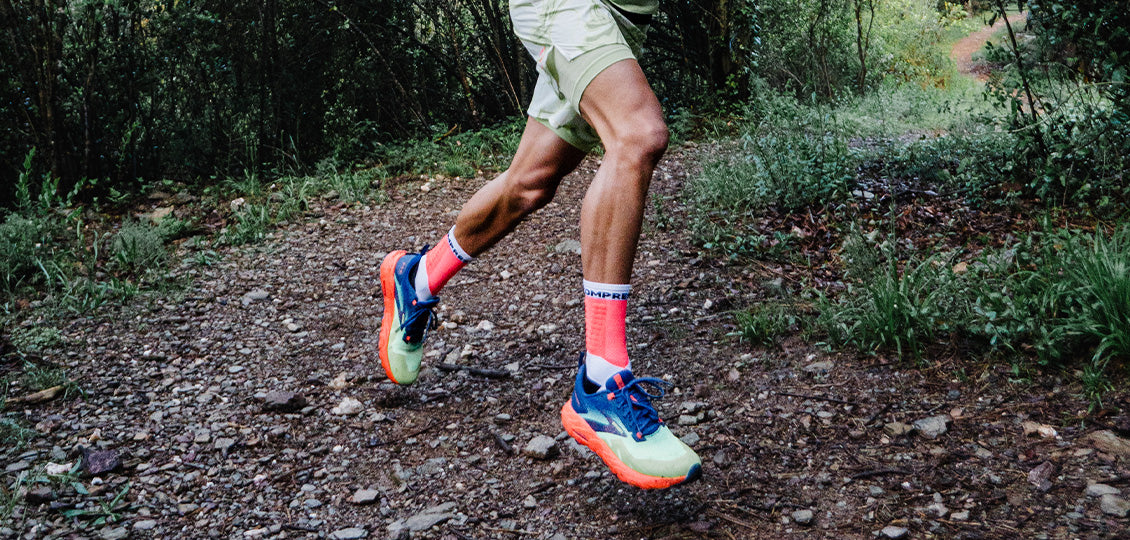 Compressport Ultra Trail Socks V2.0 - White/Fluo Red